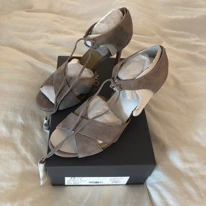 Ann Taylor Ezra Suede Tassel Sandal 9.5 M Grey NWT